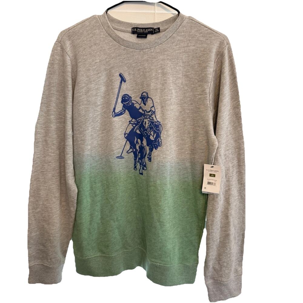 US POLO ASSN SINCE 1890 Sweater Grey -Green Boys Size XL (14.16)